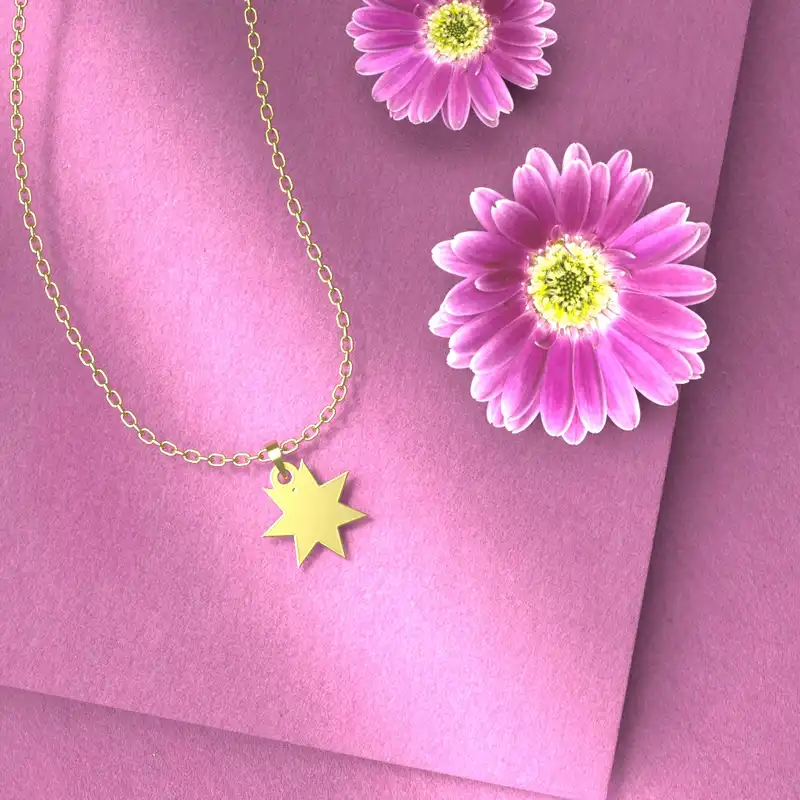 گردنبند طلا 18 عیار زنانه مدوپد مدل ستاره کد A3-1-1030