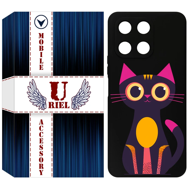 کاور یوریل مدل KSH کد 46 طرح گربه مناسب برای گوشی موبایل آنر X6A / X6A Plus