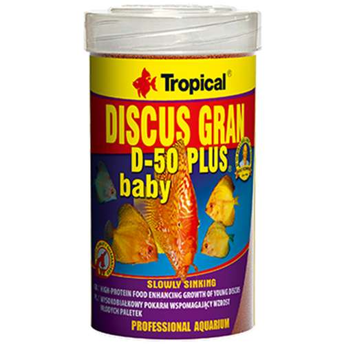غذای ماهی دیسکس تروپیکال مدل Tropical Gran D-50 Plus Baby وزن 52 گرم