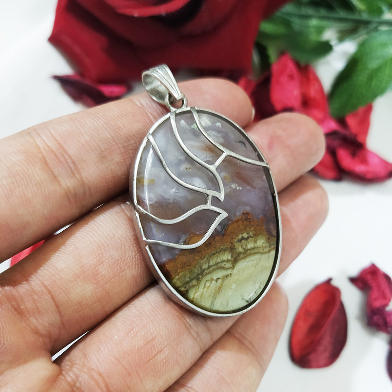 آویز گردنبند نقره زنانه سلین کالا مدل عقیق شجر کد ce-As112