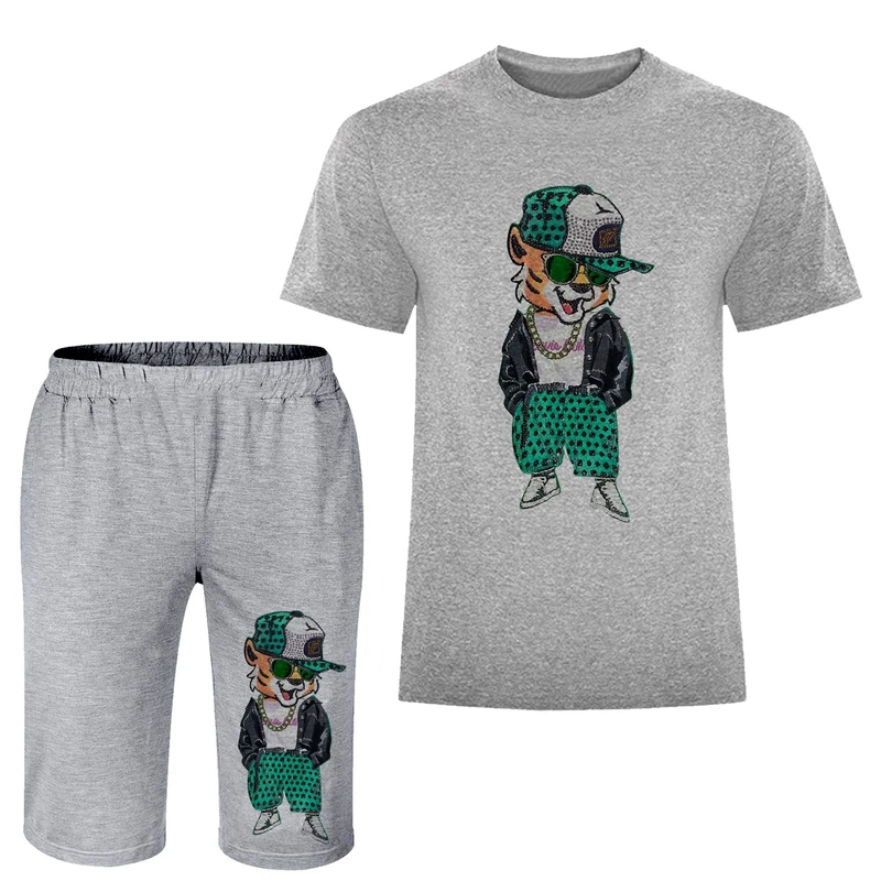 ست تی شرت و شلوارک مردانه مدل سگ A72