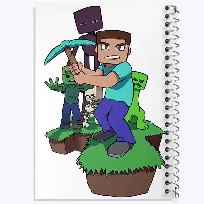 دفتر مشق 50 برگ خندالو طرح ماینکرافت (Minecraft) کد F2167