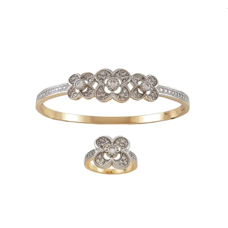 نیم ست زنانه ژوپینگ مدل ست النگو و انگشتر کد 1463