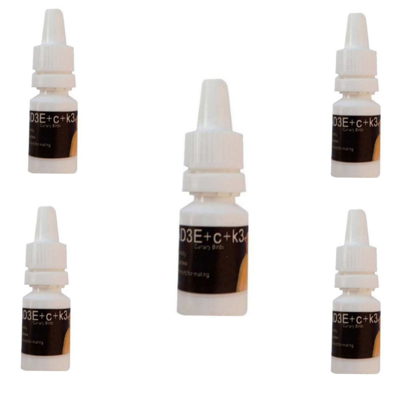 ویتامین پرندگان زینتی AD3E+c+k3 مدل باروری کد 5ML حجم 5 میلی لیتر مجموعه 5 عددی
