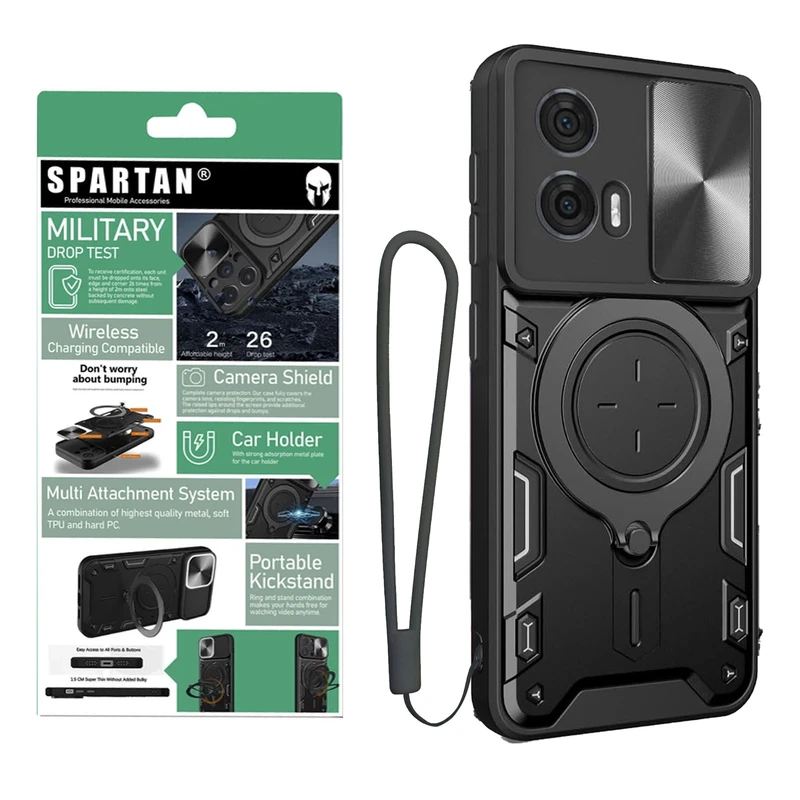 کاور اسپارتان مدل Magnet Ring Strap مناسب برای گوشی موبایل موتورولا Moto G85 به همراه بند آویز