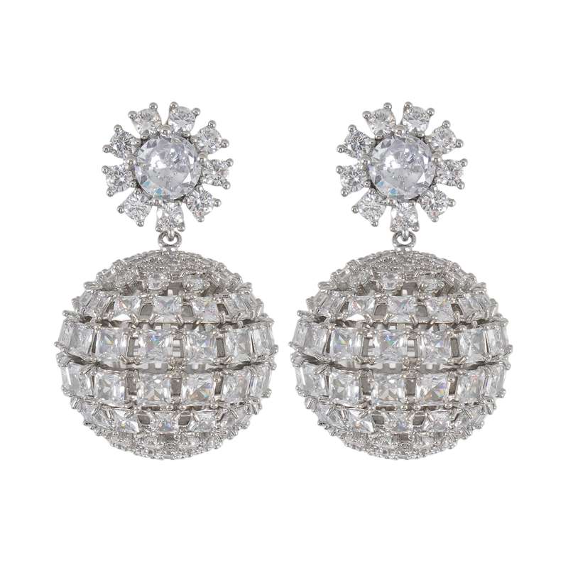 گوشواره زنانه مدل کروی جواهر کد 102011129