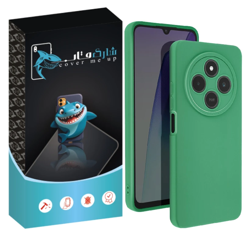 کاور شارک قاب مدل سیلیکونی پاک کنی مناسب برای گوشی موبایل شیائومی Redmi 14C