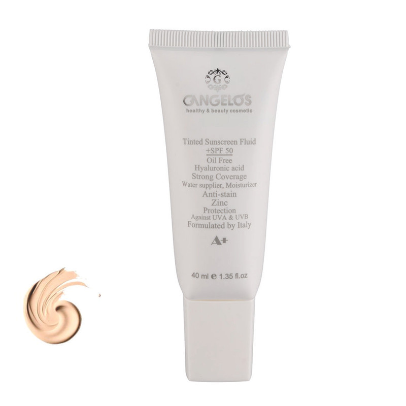 فلوئید ضد آفتاب رنگی (بژ روشن) گانگلوس  SPF 50 مدل strong coverage ‌محافظ UVA ،UVB و PA+++ مناسب برای انواع پوست‌ حجم 40 میلی‌لیتر