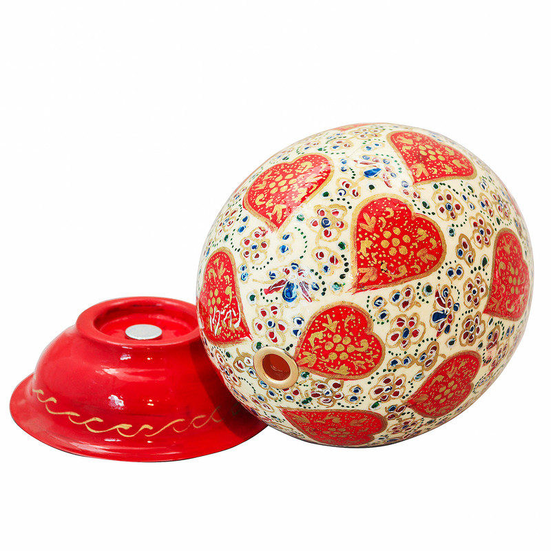 تخم شترمرغ  تزیینی مدل مگنت دار طرح قلبی کد 1913