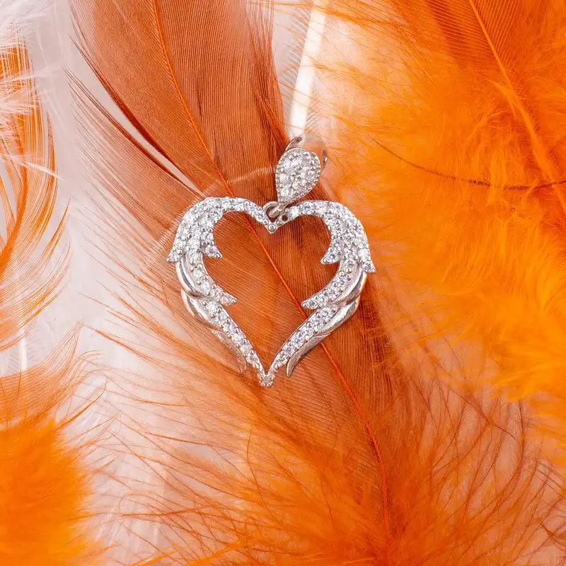 گردنبند نقره زنانه مدل قلب AMT-M123