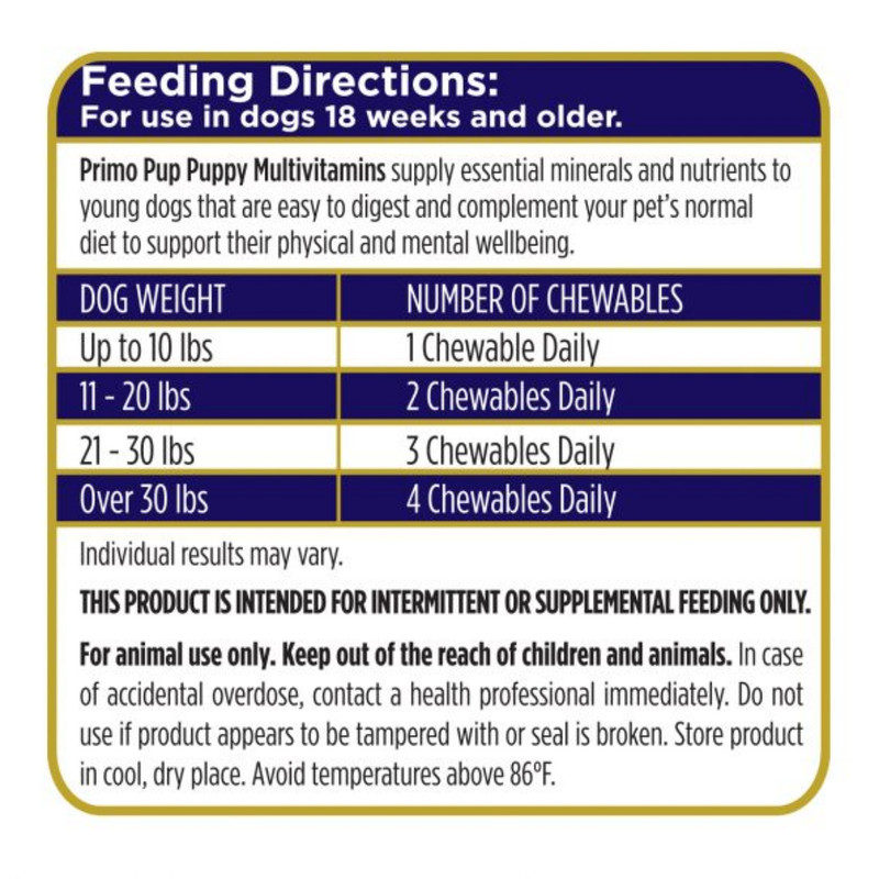 قرص مکمل مولتی ویتامین سگ پریمو پوپ مدل پوپی بسته 60 عددی