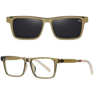 فریم عینک طبی ویفرر (Wayfarer) آلبرت وگ مدل CG-7703-C526-P97 Polarized Double Switch مناسب برای انواع صورت به همراه کاور آفتابی