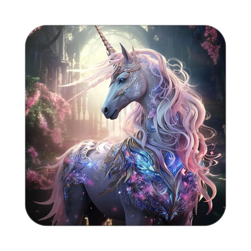 زیر لیوانی کاکتی طرح اسب تک شاخ و یونیکورن مدل mp31230