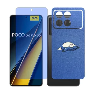 Glass Together model matte anti blue Screen Protector Suitable for Xiaomi Poco X6 Pro Mobile Phone with Back cover sticker