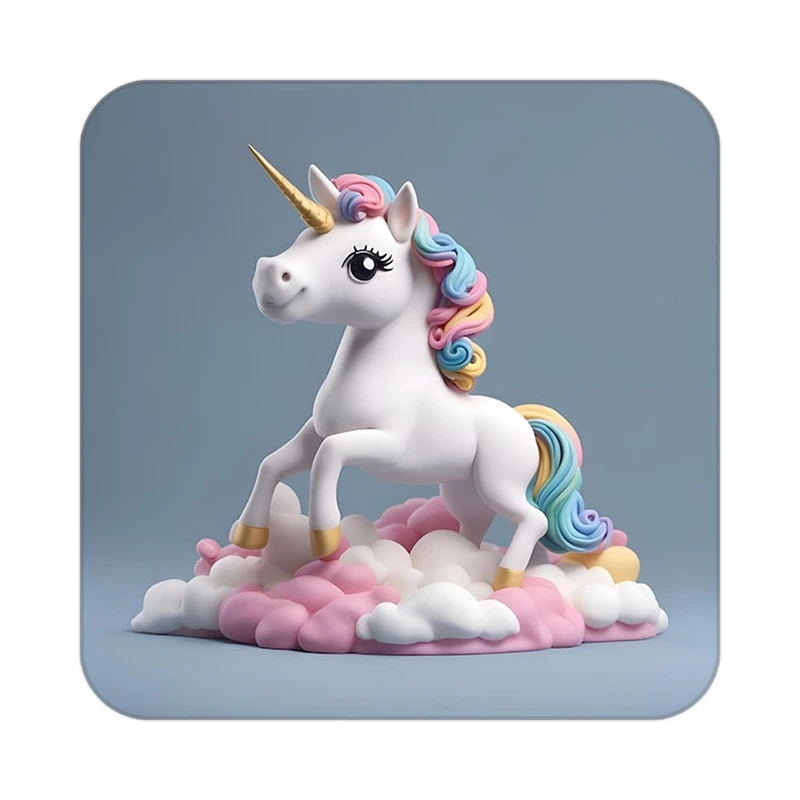 زیر لیوانی کاکتی طرح اسب تک شاخ و یونیکورن مدل mp32528