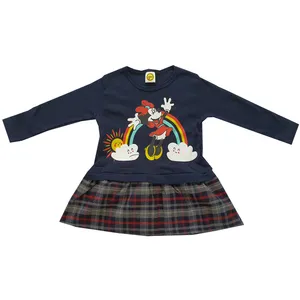 پیراهن دخترانه مدل مینی موس و رنگین کمان