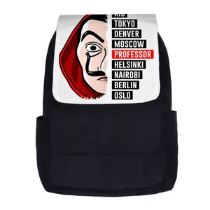 کوله پشتی پسرانه طرح money heist کدkp271
