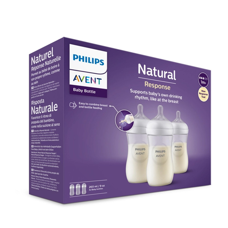 شیشه شیر اونت مدل Natural Response حجم 260 میلی لیتر بسته 3 عددی