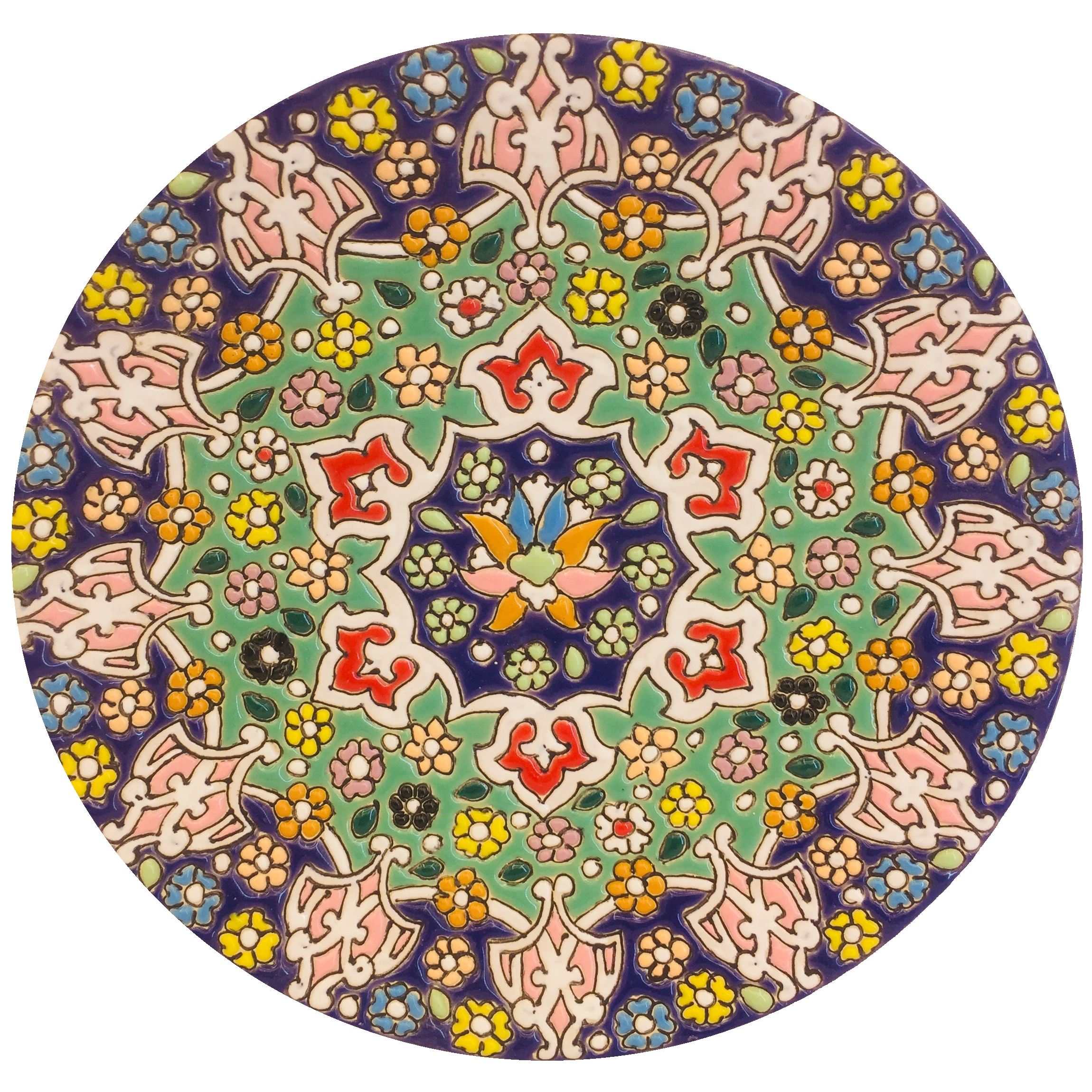 بشقاب میناکاری سفالی زمانیان کد ZMN15010