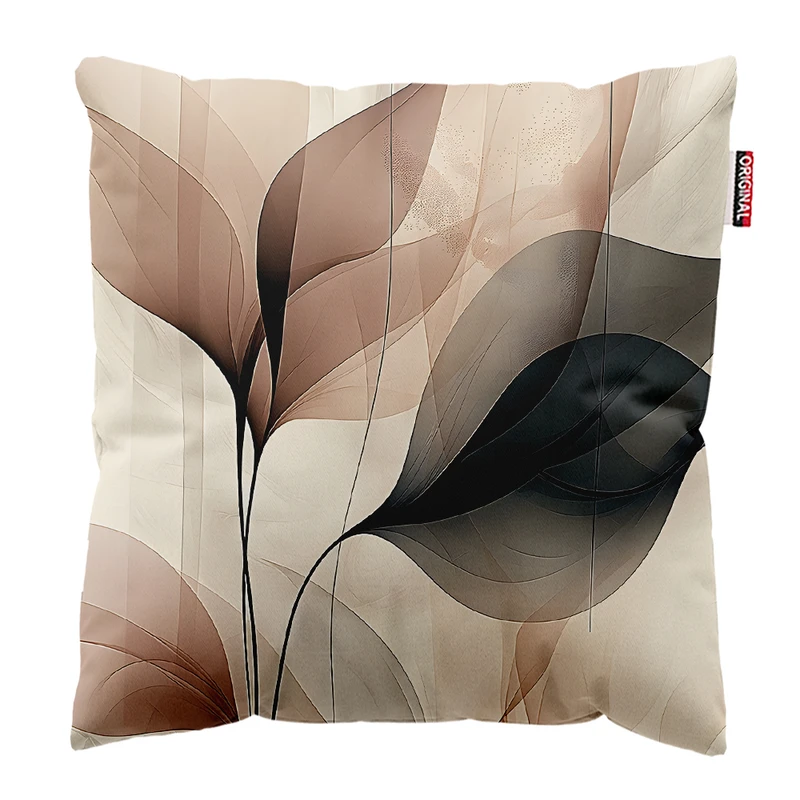 کوسن پاد آفرین مدل مینیمال طرح گل و برگ کد PK403313 سایز 40*40 سانتی متر