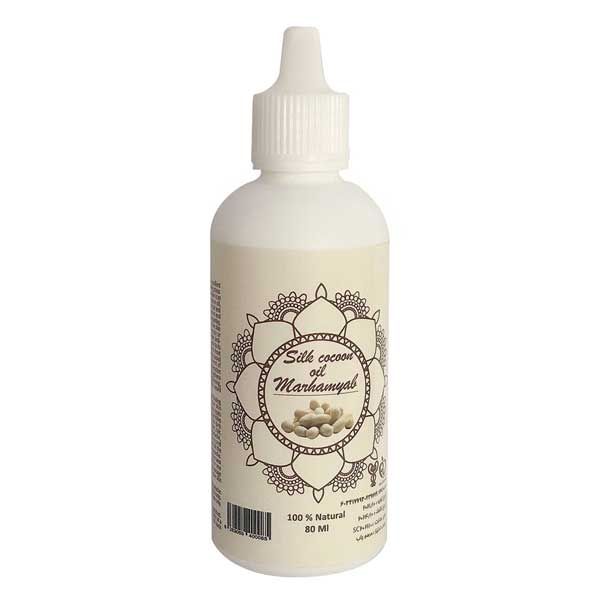 روغن تقویت کننده مو و ریش و سبیل مرهم یاب مدل پیله ابریشم حجم 80 میلی لیتر 