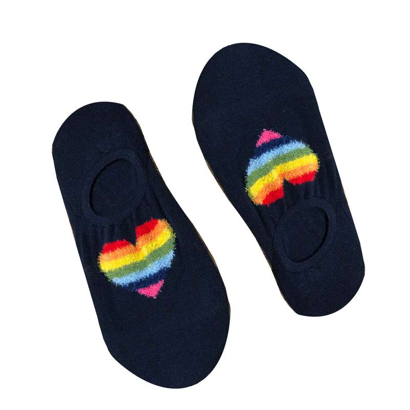 جوراب دخترانه مدل کالج قلب برجسته کد 02