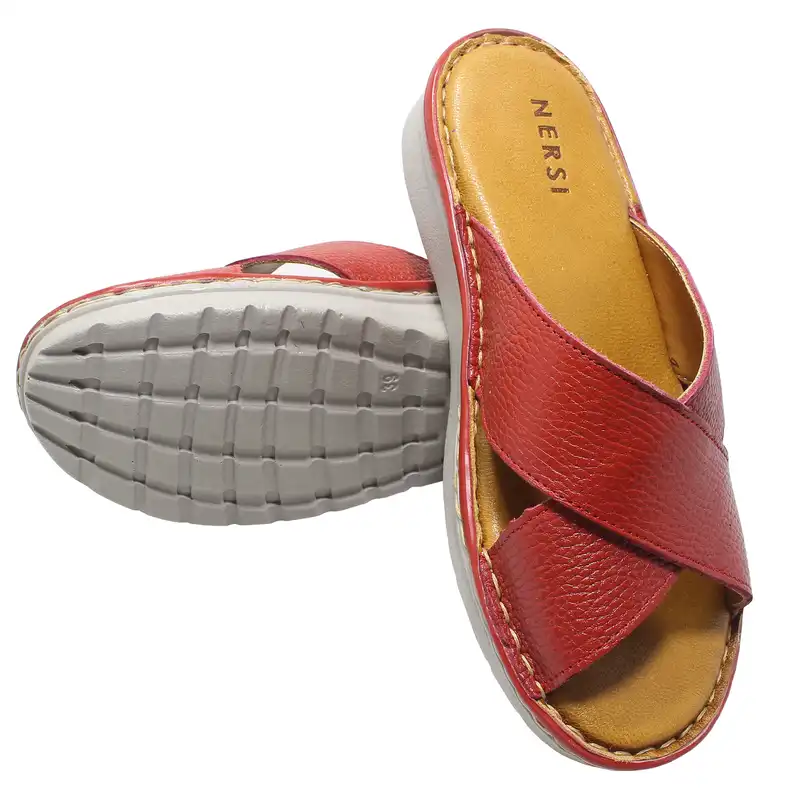 دمپایی زنانه نرسی مدل چرم طبیعی کد 6