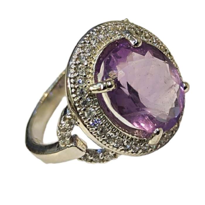 انگشتر نقره زنانه مدل سنگ آمیتیست کد P412 انگشتر نقره زنانه مدل سنگ آمیتیست کد P412