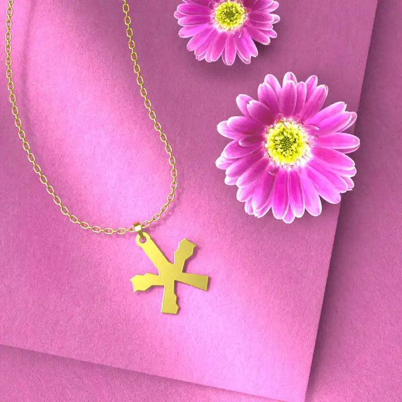 گردنبند طلا 18 عیار زنانه مدوپد مدل هندسی کد F3-1-1209