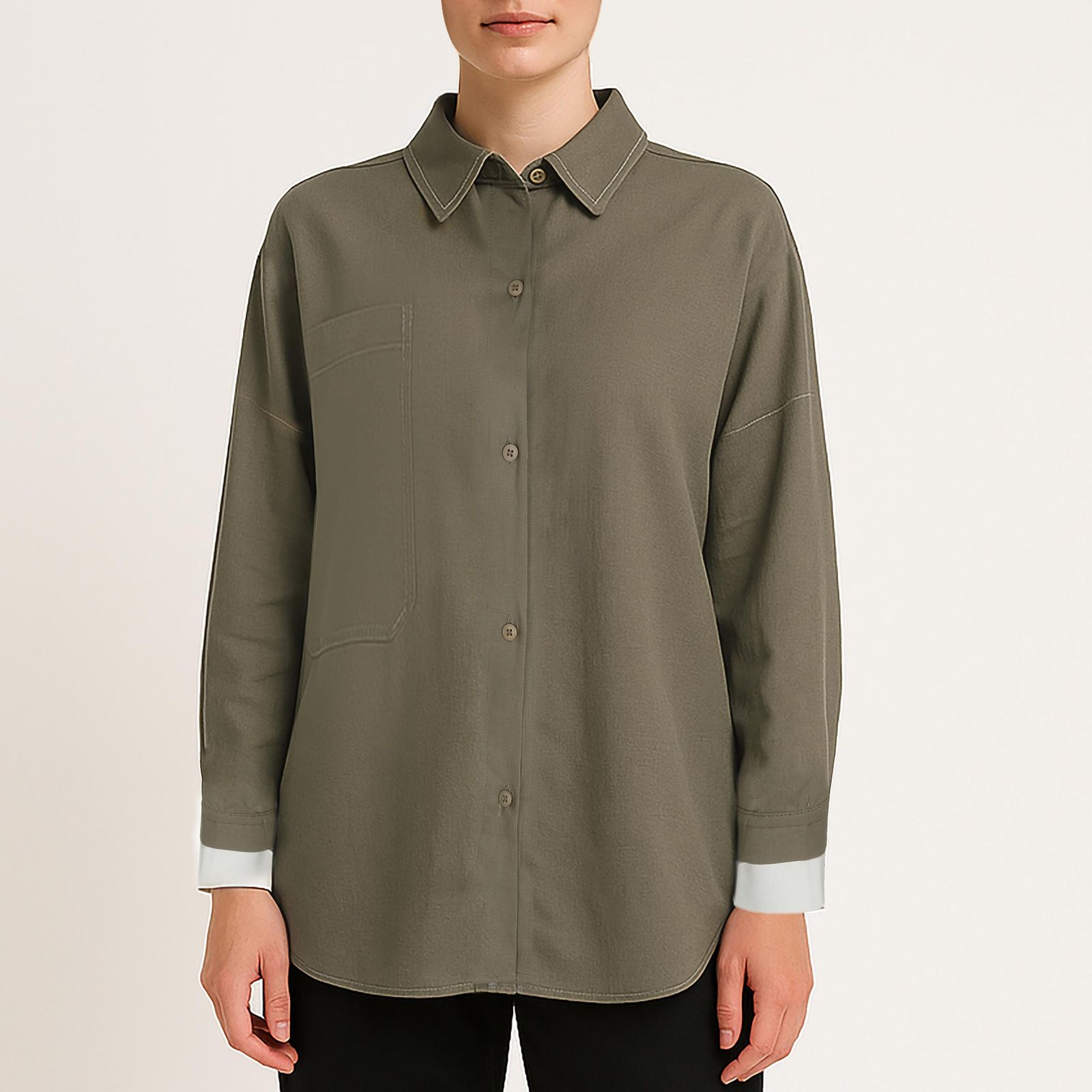 تونیک زنانه دیجی استایل اسنشیال مدل F394814177001 رنگ سبز -  - 1