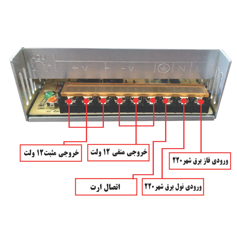 آداپتور سوئیچینگ 12 ولت 30 آمپر حارس مدل ad-12u/mf