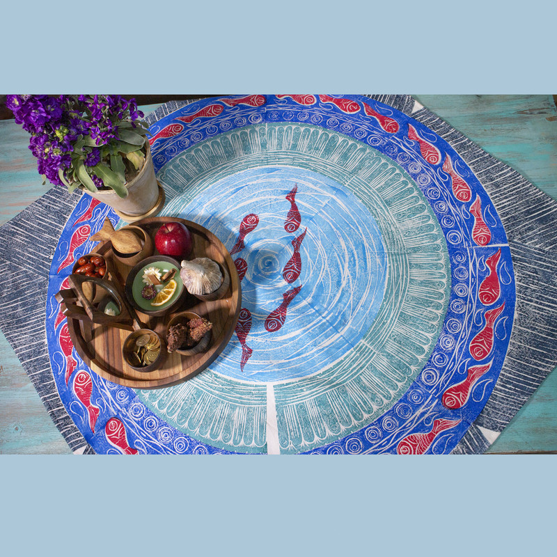 رومیزی طرح حوض ماهی کد M401