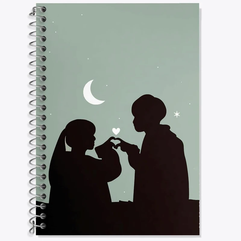 دفتر زبان 50 برگ خندالو مدل دو خط طرح عاشقانه کد 27145