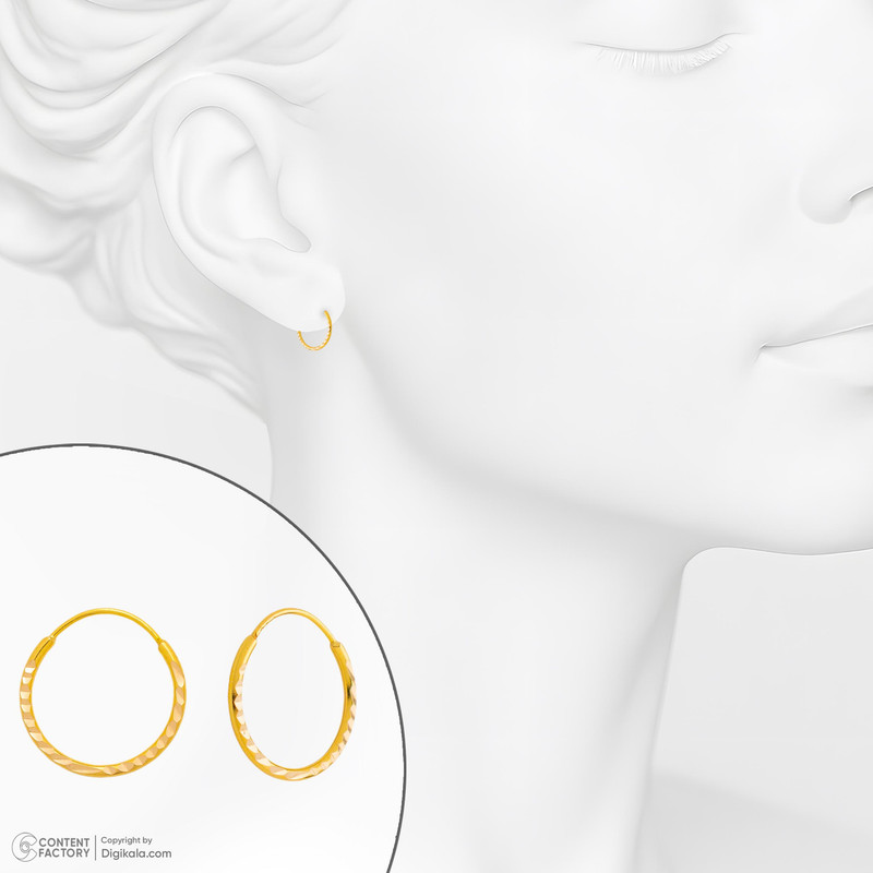 گوشواره حلقه‌ای طلا 18 عیار زنانه طلای صداقت مدل GU-HS1T - 5