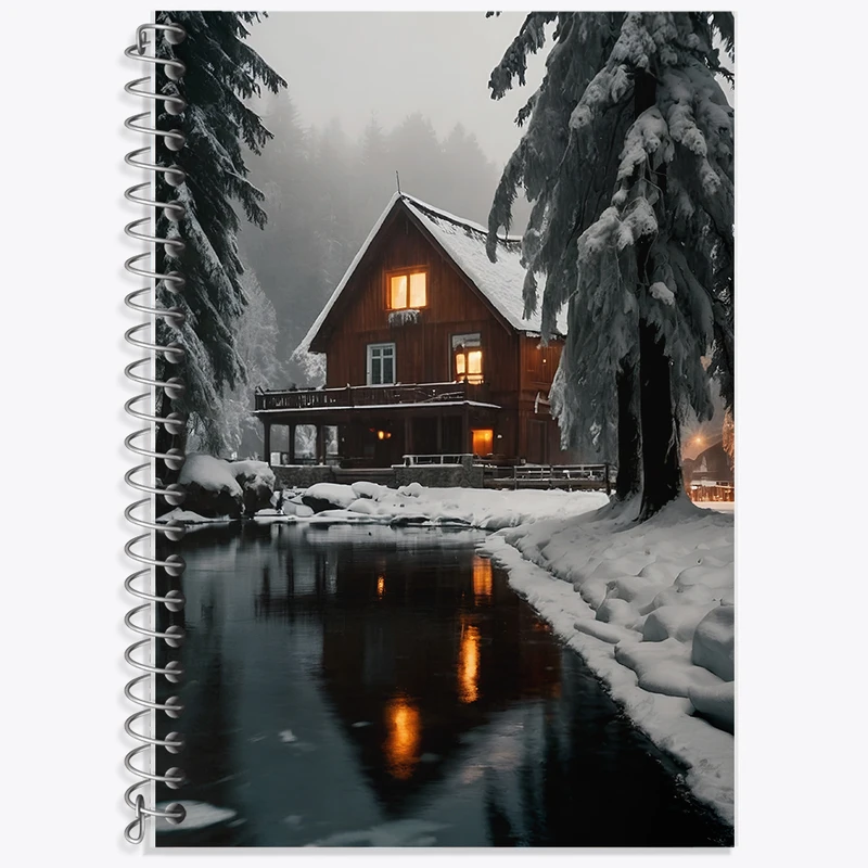 دفتر لغت 50 برگ خندالو طرح کلبه ی برفی کد F8277