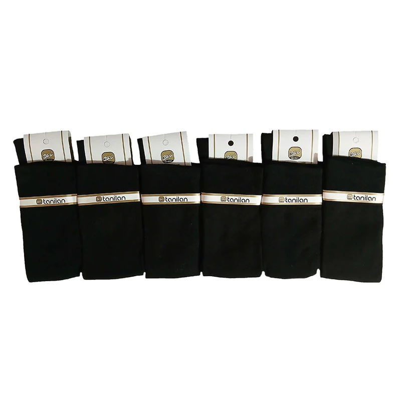 جوراب ساق بلند تانیلان مدل سه ربع کد 1530 بسته 6 عددی