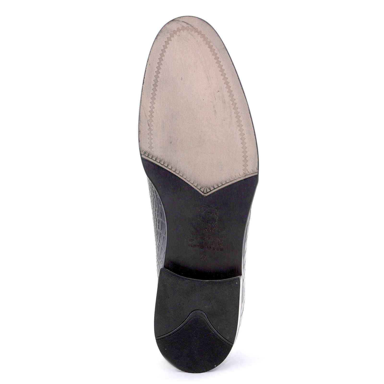 کفش مردانه کرمانی مدل چرم طبیعی دستدوز کروکو کد 1071 رنگ مشکی -  - 8