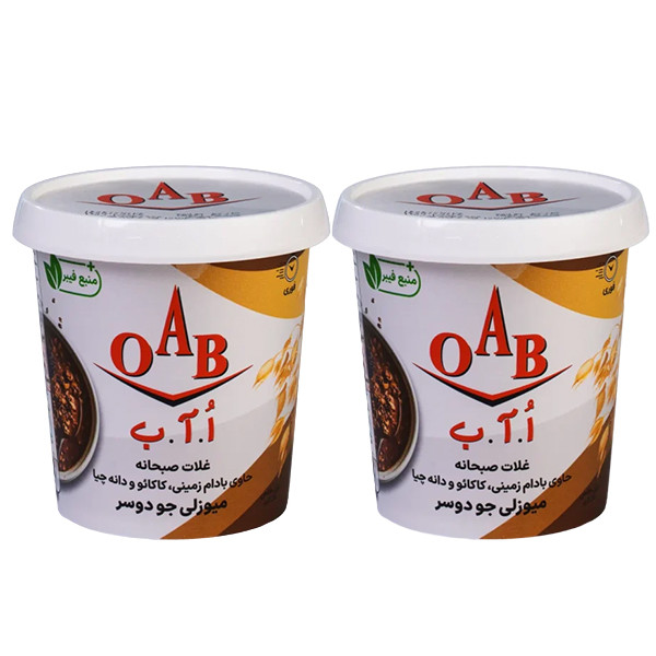 غلات صبحانه جو دوسر کشمش و دانه چیا اُ آ ب - 55 گرم مجموعه 2 عددی