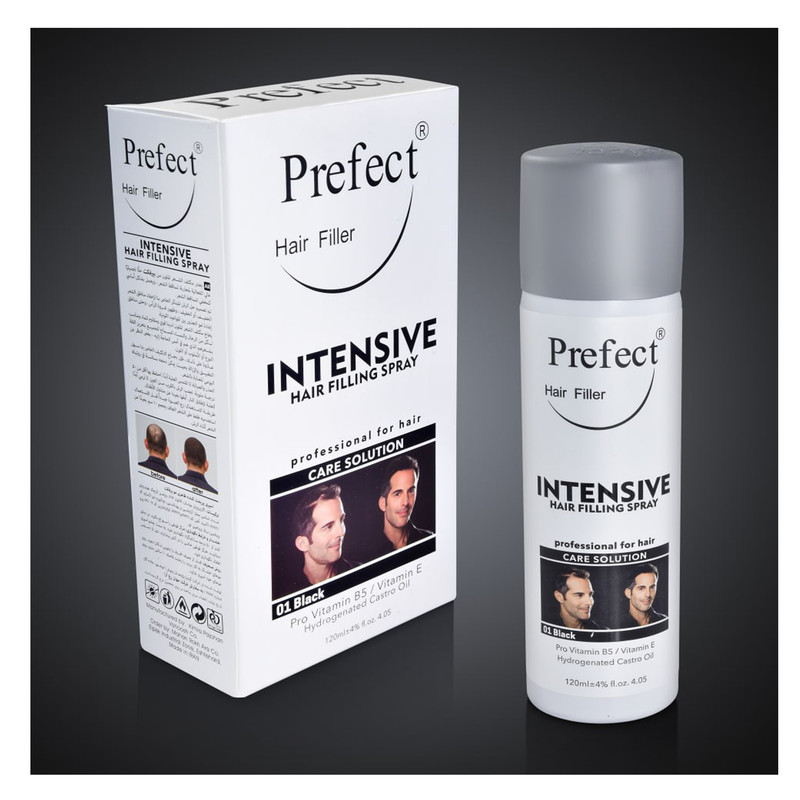 اسپری پرپشت کننده مو پرفکت هیر فیلر شماره 01 حجم 120 میلی لیتر رنگ مشکی