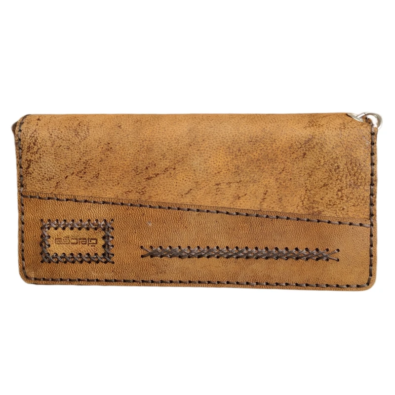 کیف پول چرمی دست دوز بزی دقت مدل ترنج Sch-kf50