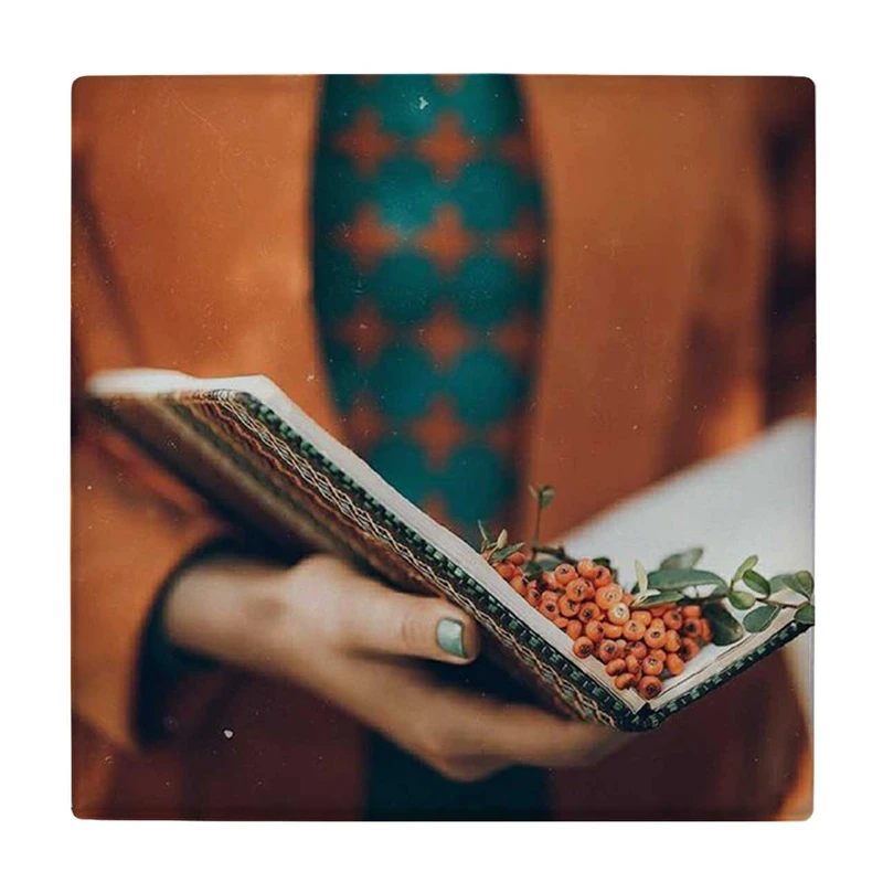  زیر لیوانی طرح میوه زالزالک لای کتاب کد    4074923_2824