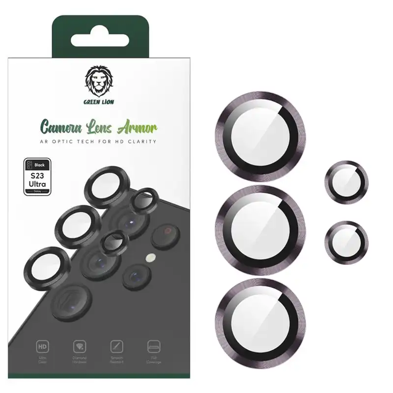 محافظ لنز دوربین گرین لاین مدل  Armor مناسب برای گوشی موبایل سامسونگ Galaxy S23 Ultra