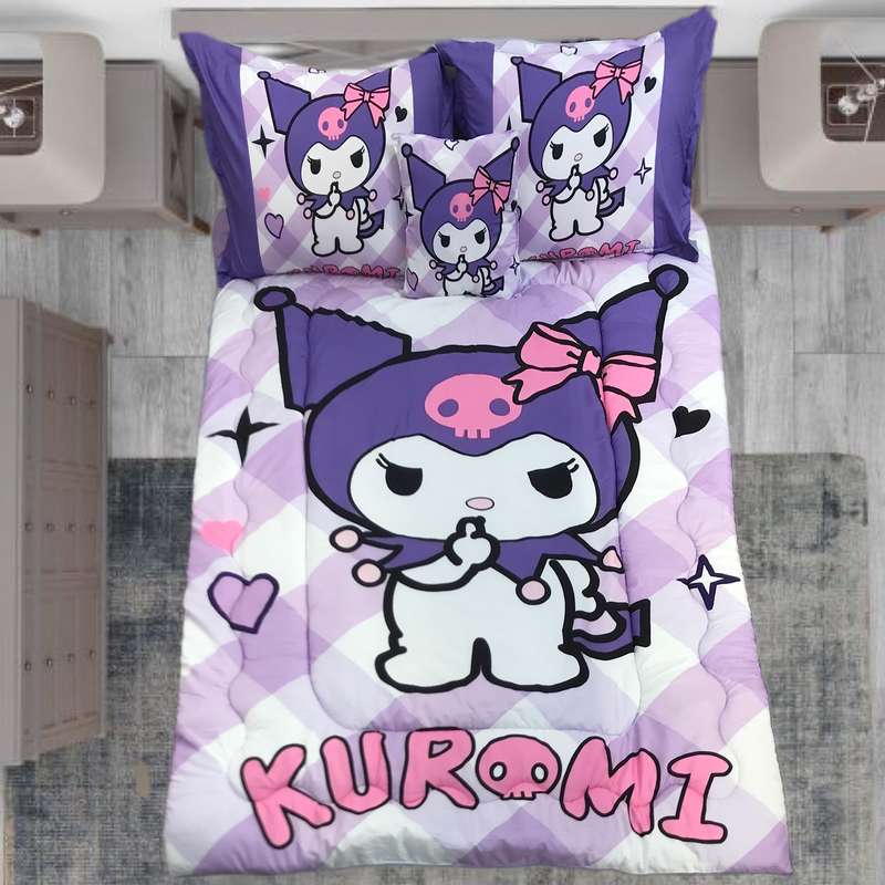 سرویس خواب مدل کرومی kuromi کد 08 یک نفره 5 تکه سرویس خواب مدل کرومی kuromi کد 08 یک نفره 5 تکه