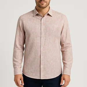 پیراهن آستین بلند مردانه کروم مدل لینن 2410161