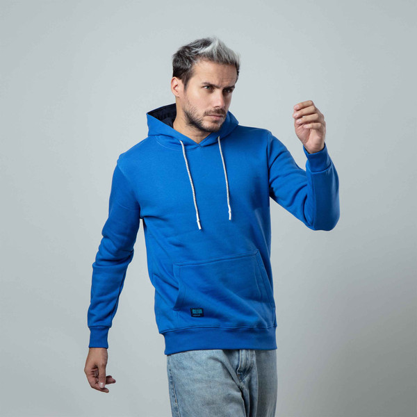 هودی مردانه باینت کد 606-16 رنگ آبی