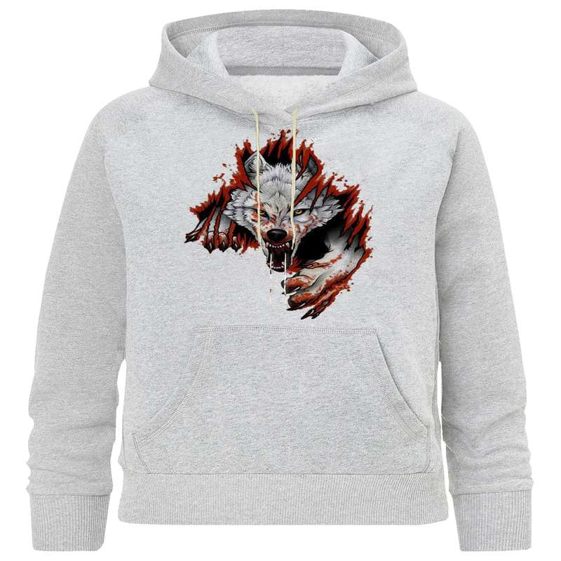 هودی پسرانه مدل B 130 گرگ