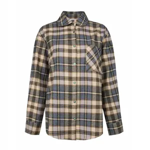 شومیز آستین بلند زنانه جین وست مدل چهارخانه کد 20306