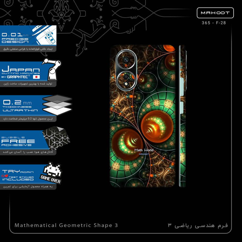 برچسب پوششی ماهوت مدل Mathematical Geometric Shape 3-FullSkin مناسب برای گوشی موبایل اپو A58 4G