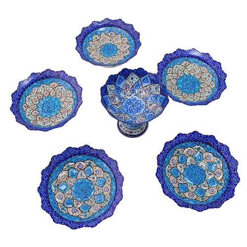 مجموعه ظروف هفت سین 6 پارچه مدل میناکاری BB1400 