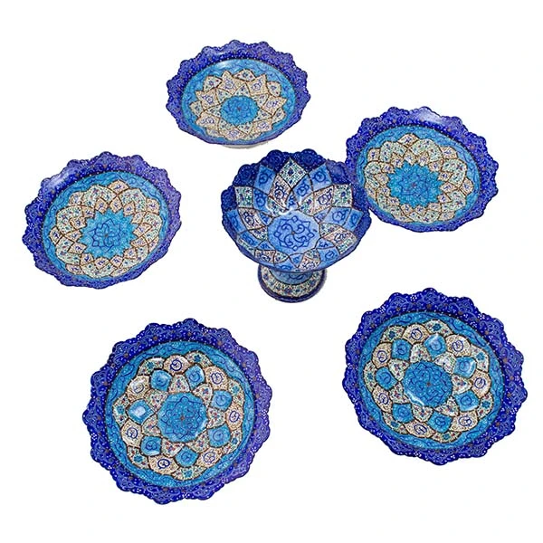مجموعه ظروف هفت سین 6 پارچه مدل میناکاری BB1400